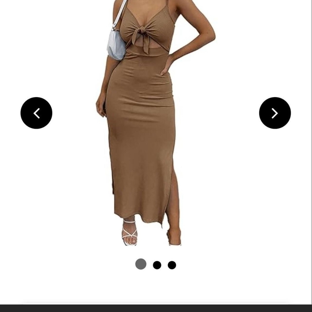 Elegant Tan Maxi Dress